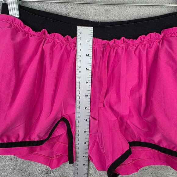 Womens Nike Pink & Black Trim Running Shorts Polyester Blend Stretch Size M - Picture 6 of 11